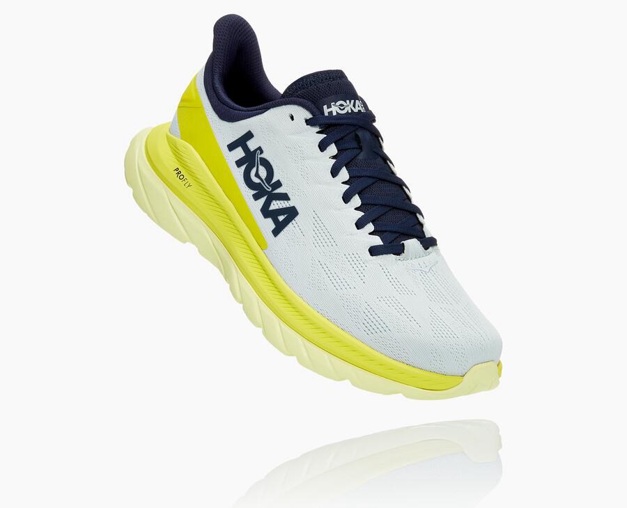 Hoka One One Mach 4 Löparskor Herr - Vita - ZLDFJ-5961